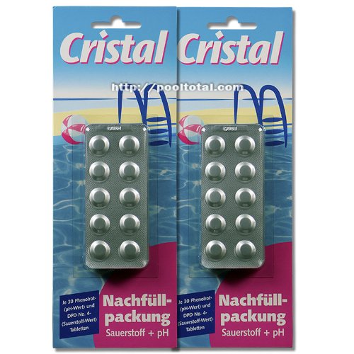 2er Pack Cristal Ersatztabletten Sauerstoff + pH (4x 30 Stk.) | 287009