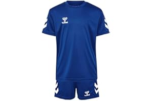 ‎HUMMEL hummel Logo Set Trainingsanzug Kinder - Trikot - Sportanzug für Jungen und Mädchen - Training & Fußball Set mit Shorts und T-Shirt - aus 100% Polyester