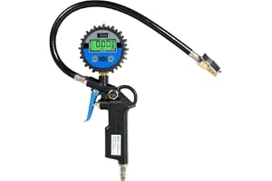 Güde Digital däckfyllare 11 E (arbetstryck max. 7 bar, 4-siffrig digital display i bar, psi, kPa, kgf/cm², automatisk växling, anslutningsnippel, luftavtappningsventil, ventilkontakt, test GUT)