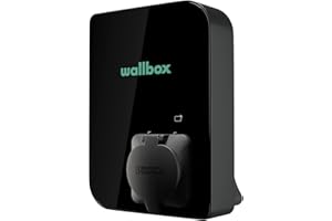 Wallbox Caricabatterie Copper SB per Veicoli elettrici. con Potenza Regolabile Fino a 22 kW. Lettore di schede RFID Integrato e Cavo Tipo 2. Connessione Wi-Fi e Bluetooth e Compatibile con OCPP.