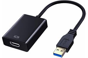 Aolirot Adaptateur USB vers HDMI, Convertisseur USB 3.0/2.0 vers HDMI USB to HDMI Adapter Mâle à Femelle 1080p Full HD Vidéo Audio Multi Moniteur Convertisseur pour PC HDTV Windows XP 7/8/8.1/10