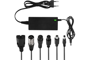 Hojalis Chargeur Trotinette Electrique, 42V 2A Adaptateur Secteur Alimentation Chargeur, avec 6 Connecteurs, Chargeur Trottinette Électrique pour Xiaomi, Scooter électrique, vélo d'équilibre