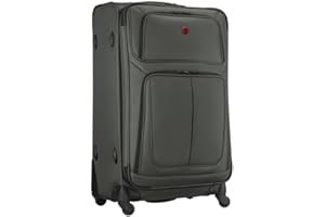 WENGER Sion Large Weichschalenkoffer mit 4 Rollen, Trolley, Groß, 114 (126) l, Erweiterbar, Damen Herren, Reisen Urlaub, Grau, 653589