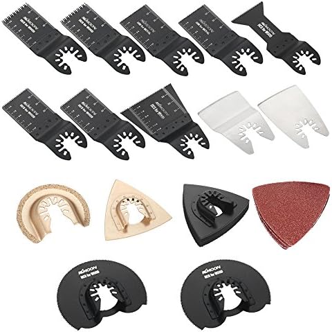 KKmoon 25pcs Oscillating Saw Blade Quick Release Kit Multi Tool Saw Blades for Dremel Fein Multimaster Makita Bosch Rockwell Sonicrafter Worx Multitool Accessory