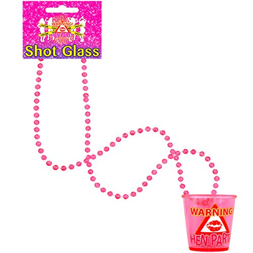 German Trendseller® – 4 x Schnapsgläschen mit Perlen – Kette “ Hen Party “ Junggesellenabschied ┃ Ein Schnaps + Ein Kuss - 2