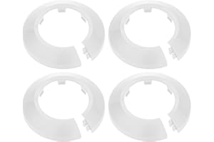 M METERXITY 4-Pack Pipe Cover Decoration, Suit for 43mm Outer Diameter Flange Water Pipe Escutcheon Water Pipe Drain Line Cover for Radiator Pipe/Water Drain Tube [White]