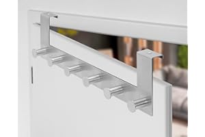 Stahlia Türhaken zum Einhängen Edelstahl gebürstet Handtuchhalter 6 Haken Garderobenhaken Kleiderhaken RUND Türhaken Garderobenleiste Türgarderobe