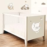 JUJU & COMPAGNIE – Teddy Moon in Beige – Kinderzimmer Wandaufkleber – Teddy der Bär Auf dem Mond – Ideal fur Babyzimmer die 3 Teddy’s - 2