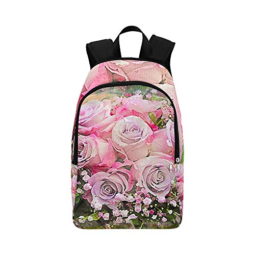 Flowers Bouquet Wedding Art Nature Abstract Casual Daypack Travel Bag College School Backpack for Mens and Women
