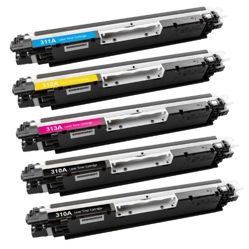 5 Toner-Patronen XXL Platinum Serie für HP CE310A Black, CE311A Cyan, CE312A Yellow, CE313A Magenta - 2