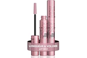 MAYBELLINE NEW YORK Maybelline New-York - Mascara Volume et Longueur - Sky High - Teinte : Very Black - 2 x 7,2 ml