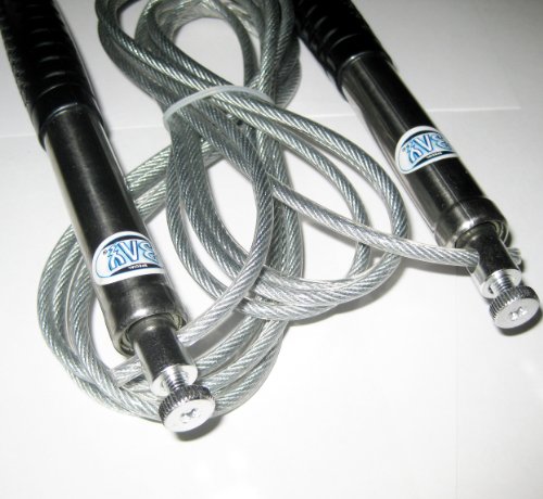 BAY® "OLYMP 280" JUMP Rope SCHWARZ Stahl mit Kugellager 300 320 cm Springseil, längenverstellbar Sprungseil Springseile Hüpfseil Kinder Damen Frauen Kids Erwachsene verstellbar Fitness High Speed, kugelgelagert, Stahlseele Boxen Fitness Kampfsport Kickboxen Muay Thai Thaiboxen