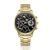 Kycut Herren-Armbanduhr, modisch, Kristall, Edelstahl, analog, Quarz-Armbanduhr