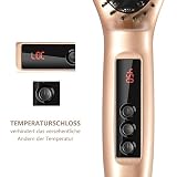 Bestidy Haare Pflegen Glättungbürste Haarglätter Bürste Glätteisen Automatische Abschaltung Schutz Eigenschaften LCD-Display & Push Button Temperaturänderung (goldene) - 5