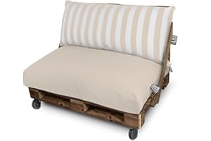 HAPPERS Cojines para Palets Toldotex Impermeable 120x80 + 120x45 Crudo