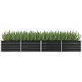 The Living Store Lit Surélevé De Jardin Acier Galvanisé 320x80x77 Cm Gris 75969666