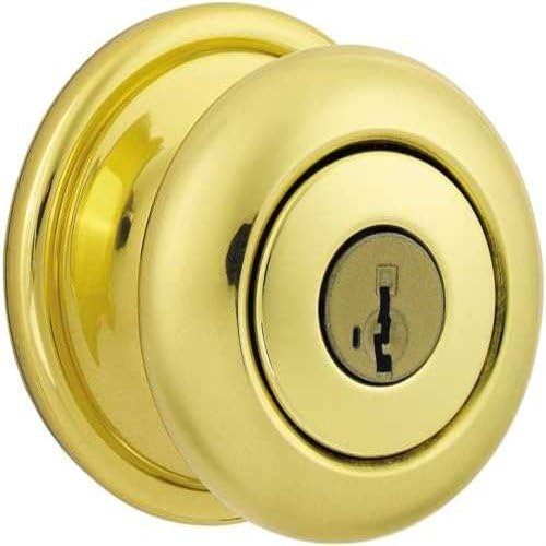 Kiwkset 740H Kwikset Smartkey Hancock Entry &amp; 780 Deadbolt Lockset Polished Brass, Keyed Alike, 1.75" x 1.95" x 3"