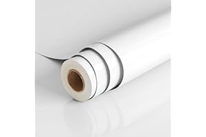 DAKLUNAR Folia samoprzylepna, biała, matowa, 60 cm x 3 m, folia do mebli, szafy, blatu roboczego, kuchni, drzwi, ścian, blatów stołowych, parapetów, mebli, wodoszczelna tapeta