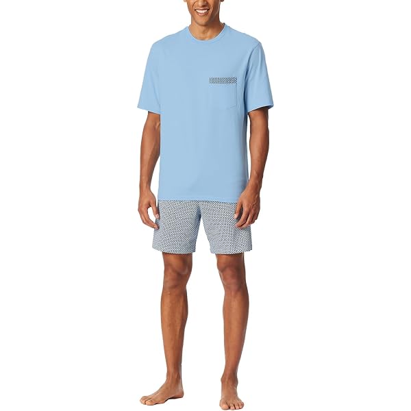 Schiesser Heren slaapshirt korte mouwen ronde hals biologisch katoen - Mix Relax, grijs gemêleerd 182179, 54