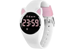 aswan watch Reloj Digital para niñas y niños con Podómetro,Distancia y Calorías sin APPs ni Móvil,cronómetro, Calendario, Despertador y luz-Reloj Infantil Deportivo con Correa de Silicona