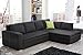 Produktbild Boxspring Ecksofa CENTRAL grau Strukturstoff Ottomane frei wählbar Schlafsofa Schlafcouch mit Schlafffunktion