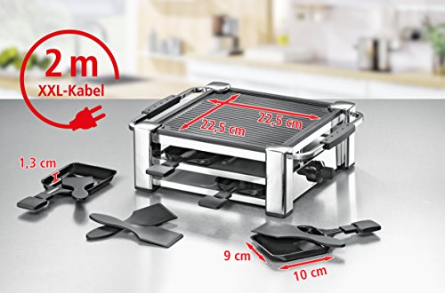 ROMMELSBACHER RCC 1000 Fashion – RACLETTE – 1000 Watt – chrom – 4 Personen - 5