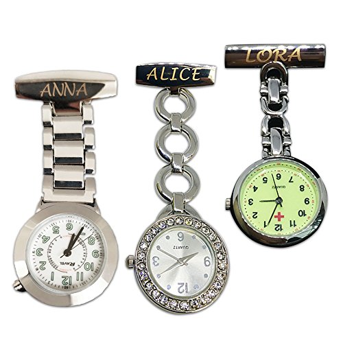 Personalised Engraved Nurse Watch Diamante Fob Carer Graduation Custom Gift Name