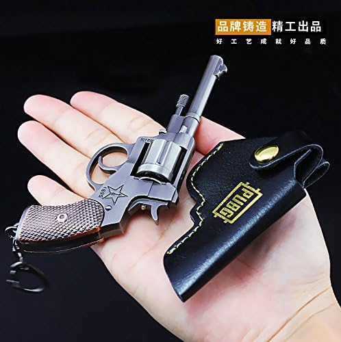 Popular Games PUBG PLAYERUNKNOWN'S BATTLEGROUNDS R1895 Revolver Model Zinc Alloy 12cm Alloy Leather Case Weapons Cannot Be Launched