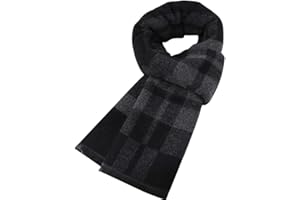 DURINM Bufanda Hombre Cálida Elegante Fular Escocesa Otoño e Invierno Suaves y para el Moda Negocios Bufanda a Cuadros para Hombres Estilo Clásico Largo Del Mantón Cuello Casual de Negocios Foulard 180x30cm