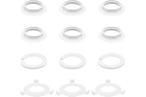MIHURO 6 Stück Lampenschirm Reduzierring Schraubring E14 /Lampenschirm Schraubring 29mm＋6 Stück Reduzierring E14 bis E27 für Tischlampen, Deckenleuchten(12 Pack)