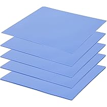 Sporgo 5 cuscinetti termici: 100 x 100 x 0,5/1/1,5/2/3 mm, termoconduttore in silicone resistente alle alte temperature, riutilizzabili per CPU, GPU, SSD, PC, laptop, dispositivo di raffreddamento