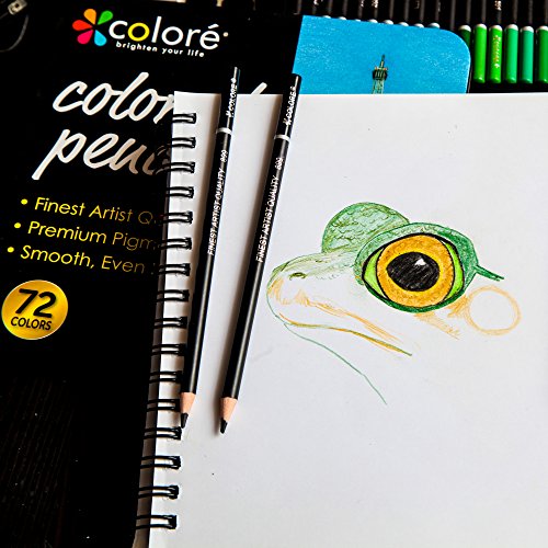 Colore Buntstifte – 72 Premium-Farbstifte, vorgespitzt fürs Zeichnen und für Malvorlagen – Super Zubehör für den Kunstunterricht, für Kinder & Erwachsene, für Malbücher – 72 Farben - 9