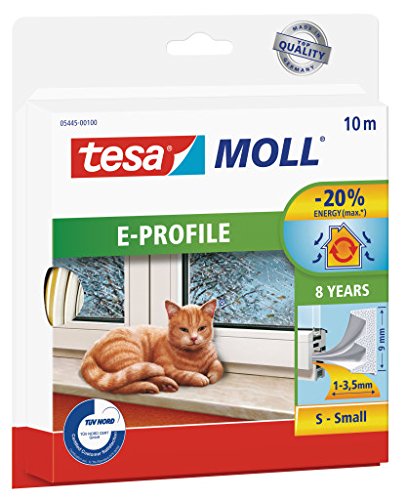 Preisvergleich Produktbild tesa 10 x E-Profil Gummidichtung tesamoll 10mx9mmx4mm weiß