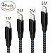 Produktbild Lightning Kabel Vanzon® [4Pack] 1M 2M 2M 3M Nylon iPhone Ladekabel iPhone Kabel USB Datenkabel für for Apple iPhone X / 8 / 8 Plus / 7 / 7 Plus / 6S / 6S Plus / 6 / 6 Plus / SE / 5S / 5C / 5 , iPad Pro / Air / Air 2 / Mini 2 3 4 , iPod Touch 5/6, iPod Nano 7(Schwarz Blau)
