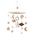 SEAEYES Baby Bed Decoration, Baby Crib Mobile, Wooden Bed Bell Toy for Newborns, Montessori Hanging Toys for Crib, Nursery Decoration
