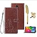 Produktbild LG Q7 Schutzhülle Flip Hülle Wallet Case Stoßdämpfend Glücksklee PU Leder Ständer Etui Schale Bookstyle Tasche Ständer Magnetverschluß Karteneinschub Handyhülle Braun