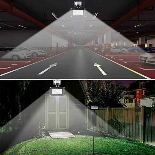 Warmoon 10W LED Fluter Bewegungsmelder Kaltweiß Strahler Licht Wasserdich Sicherheits-Leuchten mit PIR 6500K, 1200lm für Heim, Garten, Garage etc - 6