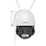 Reolink 5MP PTZ WLAN Kamera Outdoor, 5X Optischer Zoom, 60m Vollfarb-Nachtsicht, 2,4/5GHz WiFi mit Personen-/Fahrzeugerkennun