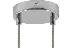 creative cables - Kit rosone cilindrico in Metallo a 2 Fori - Cilindrico, Cromo