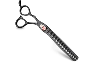 XUANFENG Tijeras de peluquería profesional de mano izquierda 7 pulgadas Japón 440C Tijeras de corte y tijeras de adelgazamiento de peluquería Set (tijeras de adelgazamiento)