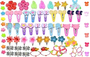 Rose petals 73 Pcs/Set Baby Hair Band for Girls Baby Hair Clips pin Elastics Ponytail Holder for Baby Girl Hair Accessories with Gift Box for Little Girls Mix Style Tic Tac