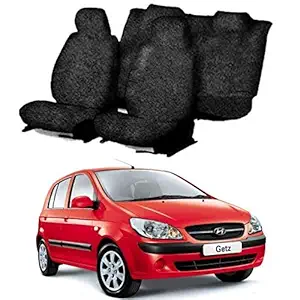 Chiefride Cotton Car Seat Cover for Hyundai Getz (5 Seater) (Black)