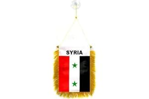 AZ FLAG - Wimpel Syrien - 15x10 cm - Syrische Mini Flagge 10 x 15 Cm - Auto Pennant Spezielle Auto