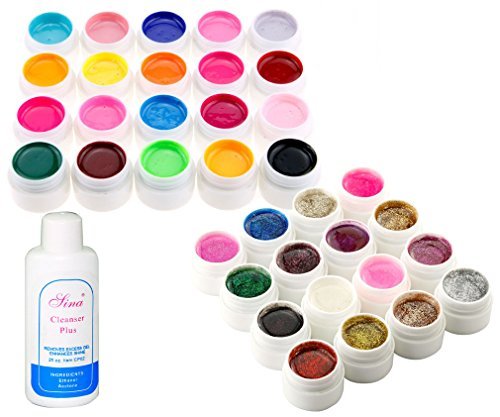 PROFESSIONAL 36 MIX COLORS DIY DESIGN NAIL TIPS NAL ART BUILDER UV GEL FULL SET