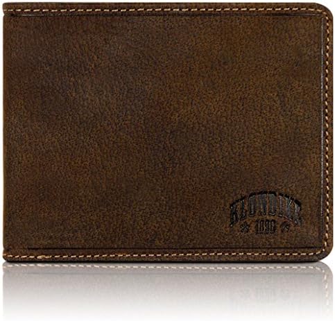 Klondike 1896® Handmade Genuine Leather Purse 'Peter' | sturdy wallet for men made of genuine leather | Wallet in classic landscape format | Incredibly cool vintage look in dark brown