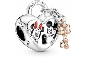 PANDORA - Charm con personaggi Disney, in argento sterling ed esclusiva lega metallica placcata in oro rosa 14k