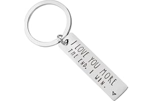 FUYOAL Couples Keychain I Love You More The End I Win Keyring Gifts for Boyfriend Girlfriend Husband Wife Keychains Gifts for Him Her Birthday Anniversary Valentine's Day, Silver