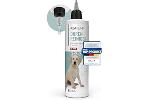 ReaVET Ohrenreiniger für Hunde & Katzen 250ml - Ohrreiniger mit Kolloidalem Silber + Natürlicher Kamille I Mittel zum Ohr Reinigen für Hund, Katze, Pferd