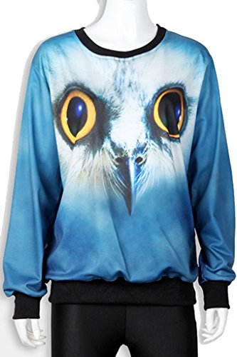 THENICE Women's Sport Pullovers Couples Sweater Sweatshirt Fashion T-shirt (Owl)