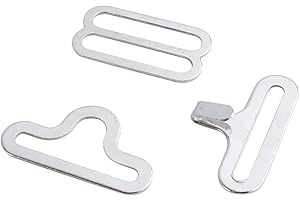 AELOA Nœud papillon réglable en métal, attache for cravate, attache for cravate, sangle de cravate, 50sets (argent)